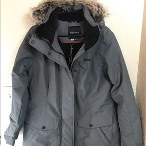 Womens Marmot Geneva Gray Down Jacket L